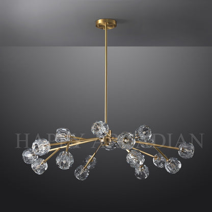 XINYUE Bola De Clear Crystal Round Chandelier 48"