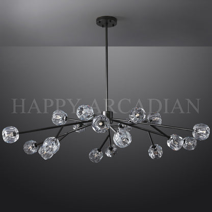 xinyue Lighting Bola De Clear Crystal Round Chandelier 60"
