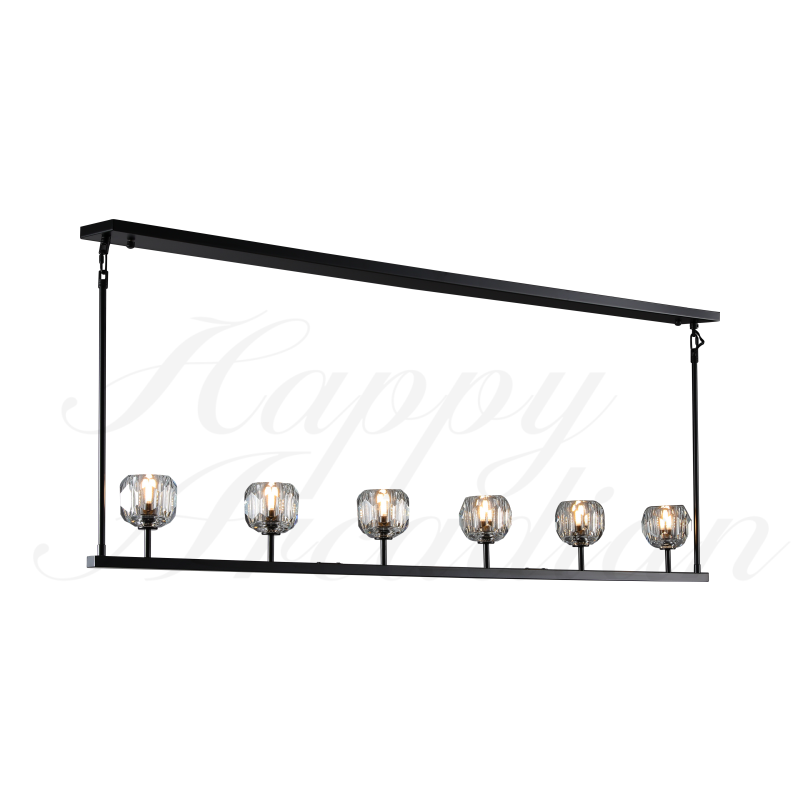 xinyue Bola De Clear Cristal Linear Chandelier 48"