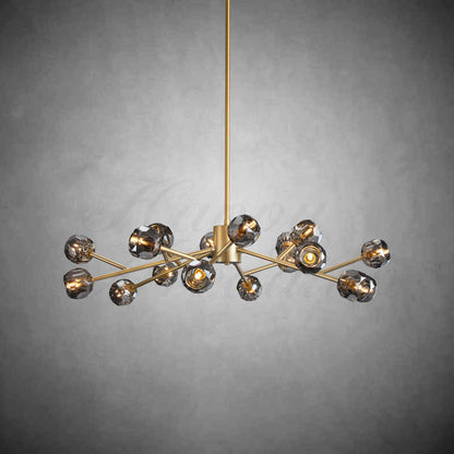 XINYUE Bola De Clear Crystal Round Chandelier 48"