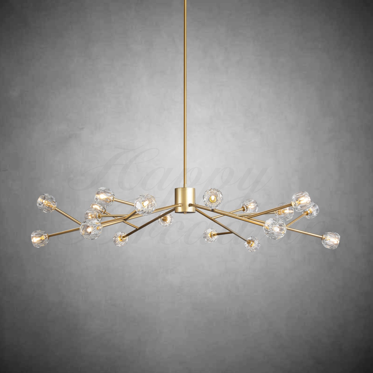 xinyue Lighting Bola De Clear Crystal Round Chandelier 60"