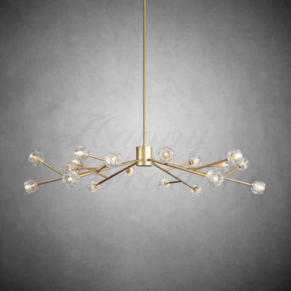 xinyue Lighting Bola De Clear Crystal Round Chandelier 60"