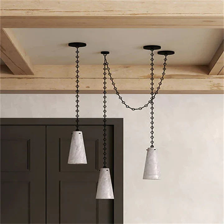 Casey Contemporary Chandelier Alabaster, 3-Light Vintage Alabaster Pendant Cluster