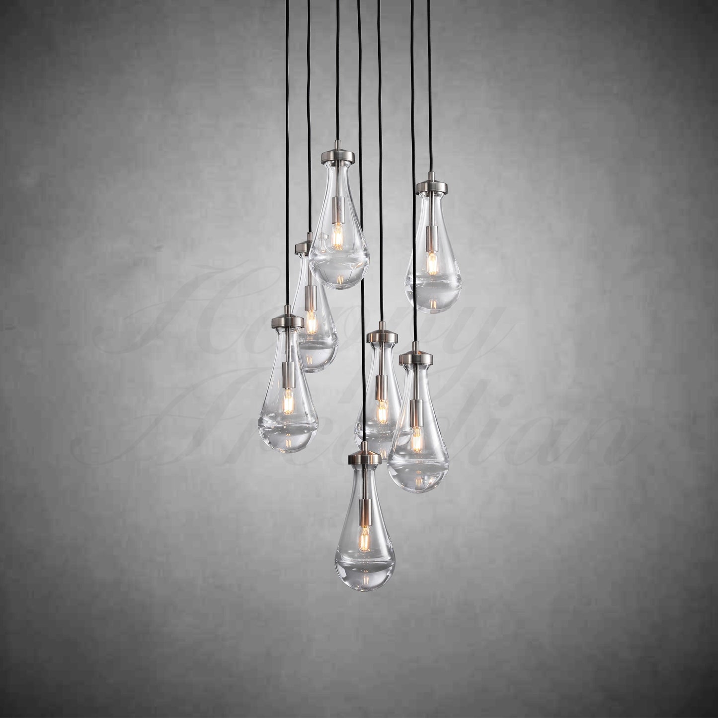 xinyue Lighting  Raindrop Glass Round Chandelier 18"