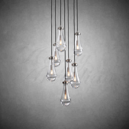 xinyue Lighting  Raindrop Glass Round Chandelier 18"