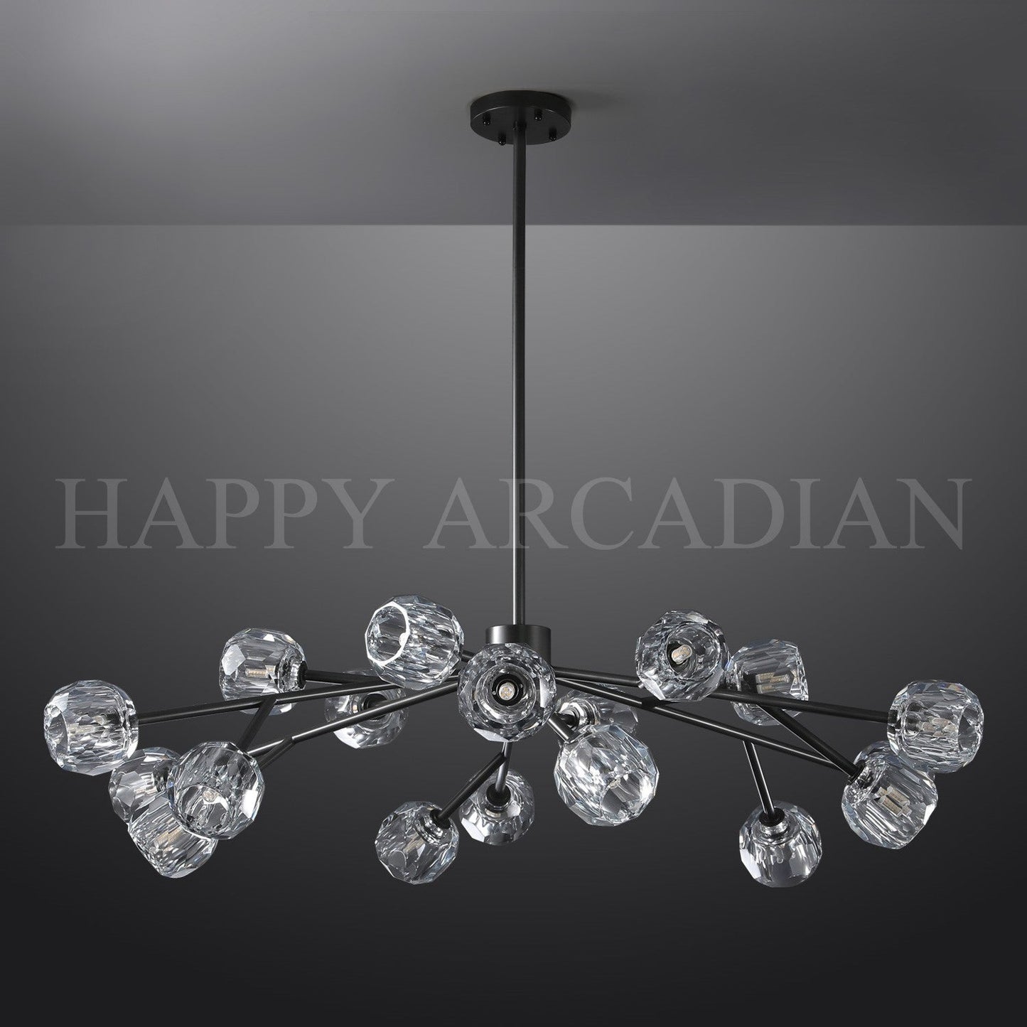 XINYUE Bola De Clear Crystal Round Chandelier 48"