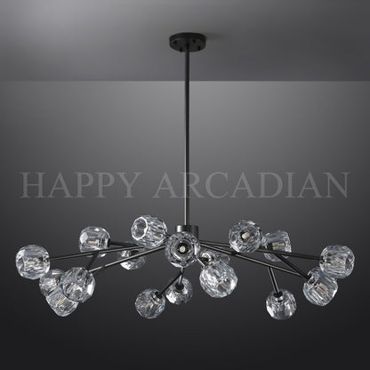 XINYUE Bola De Clear Crystal Round Chandelier 48"