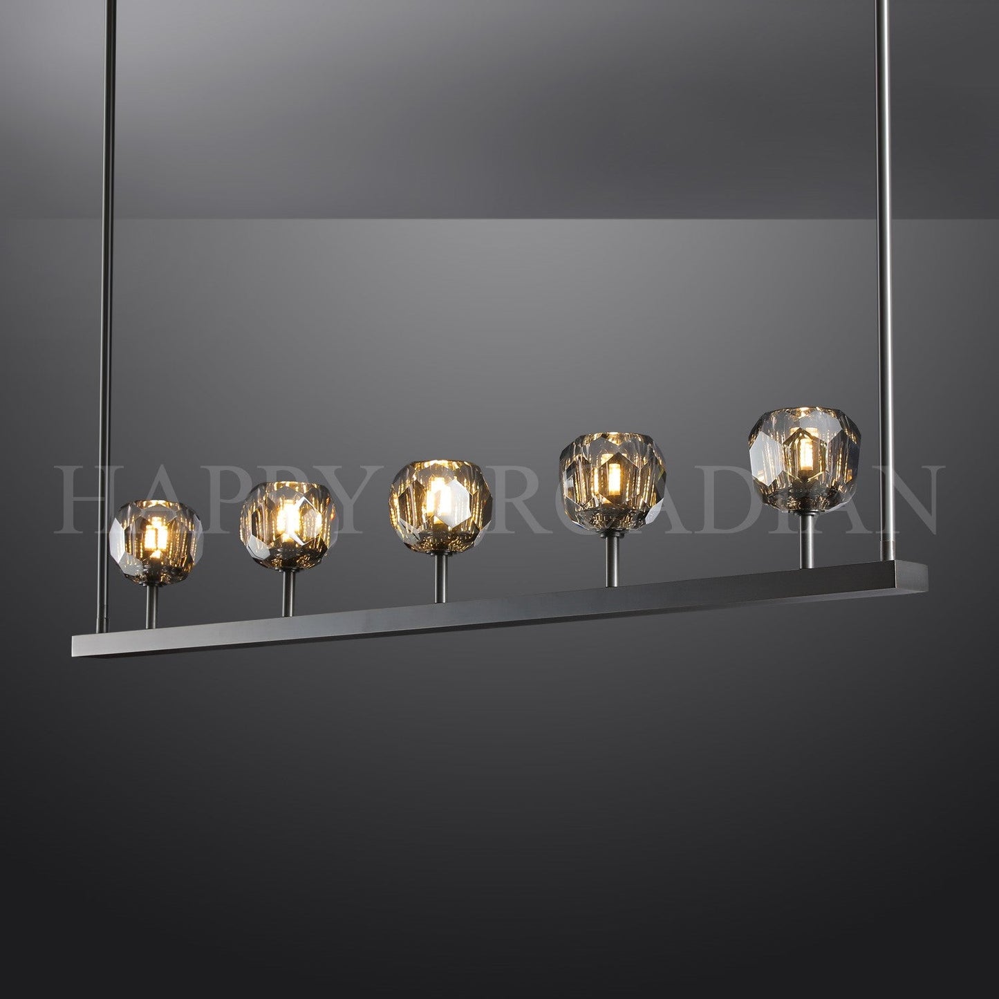 xinyue Bola De Smoke Glass Linear Chandelier 48" for Living room
