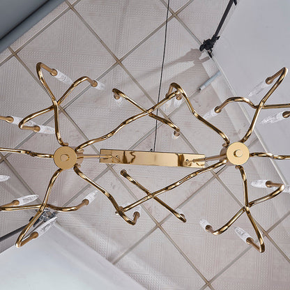 Reese Brass Glass  Chandelier