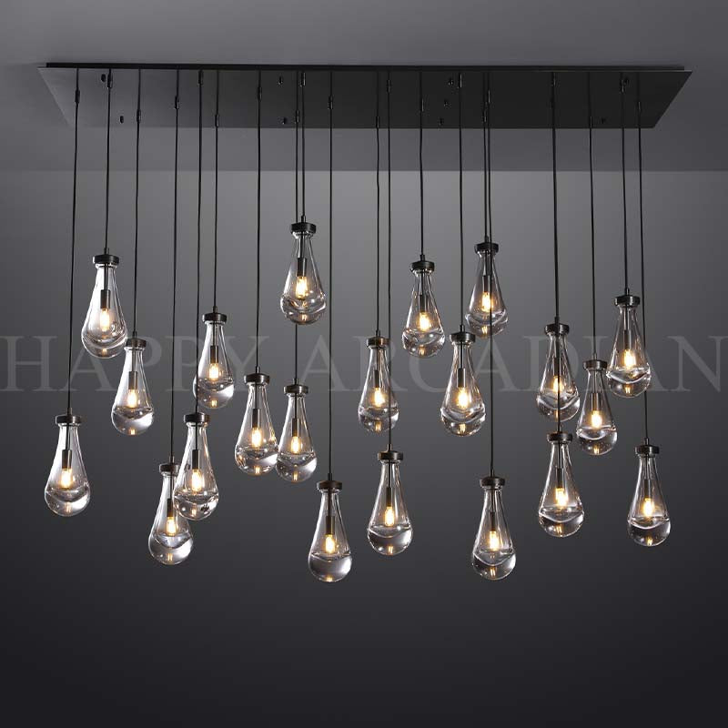 xinyue Raindrop Glass Linear Chandelier 72"