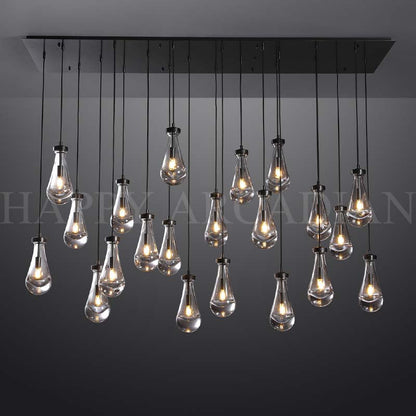 xinyue Raindrop Glass Linear Chandelier 72"