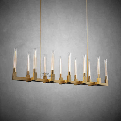 XINYUE Candlestick Linear Chandelier Lighting 55'' 67"