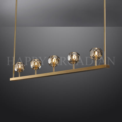 xinyue Bola De Smoke Glass Linear Chandelier 48" for Living room