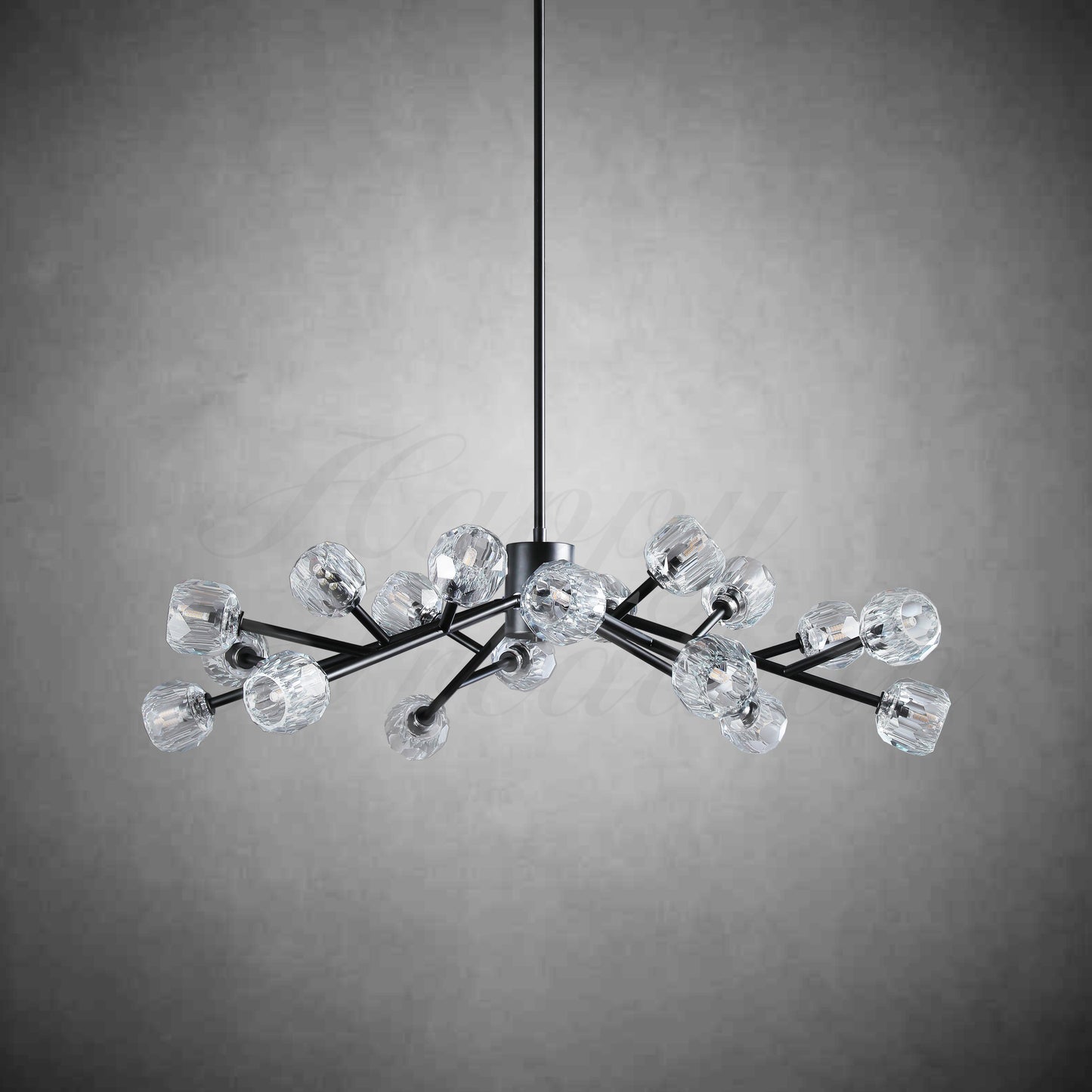 XINYUE Bola De Clear Crystal Round Chandelier 48"