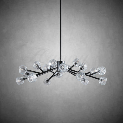 XINYUE Bola De Clear Crystal Round Chandelier 48"