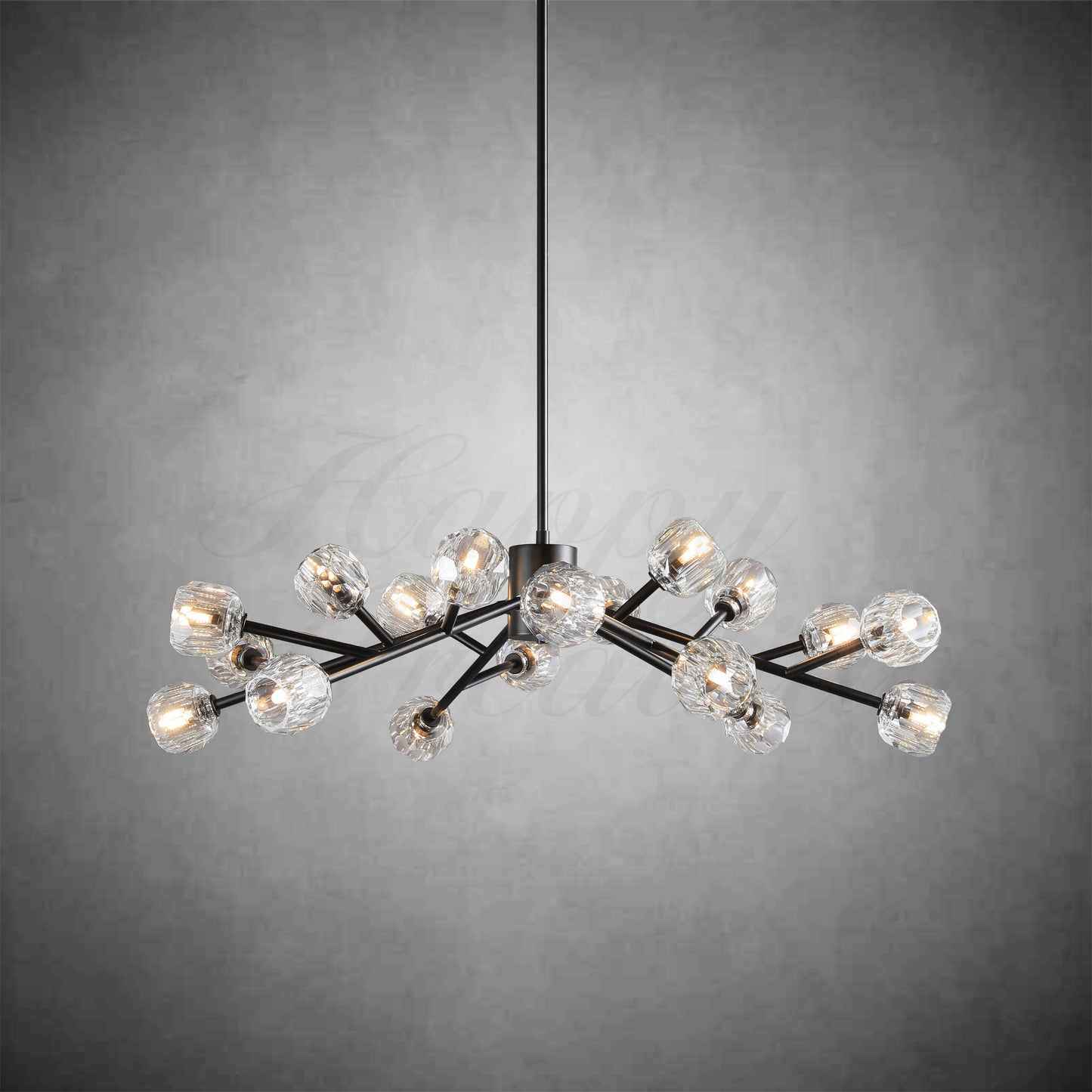 XINYUE Bola De Clear Crystal Round Chandelier 48"