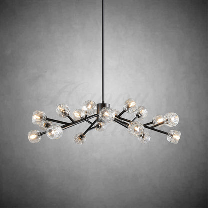 XINYUE Bola De Clear Crystal Round Chandelier 48"
