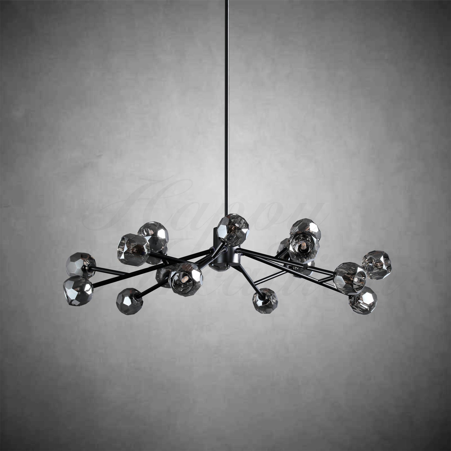 XINYUE Bola De Clear Crystal Round Chandelier 48"