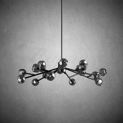 XINYUE Bola De Clear Crystal Round Chandelier 48"