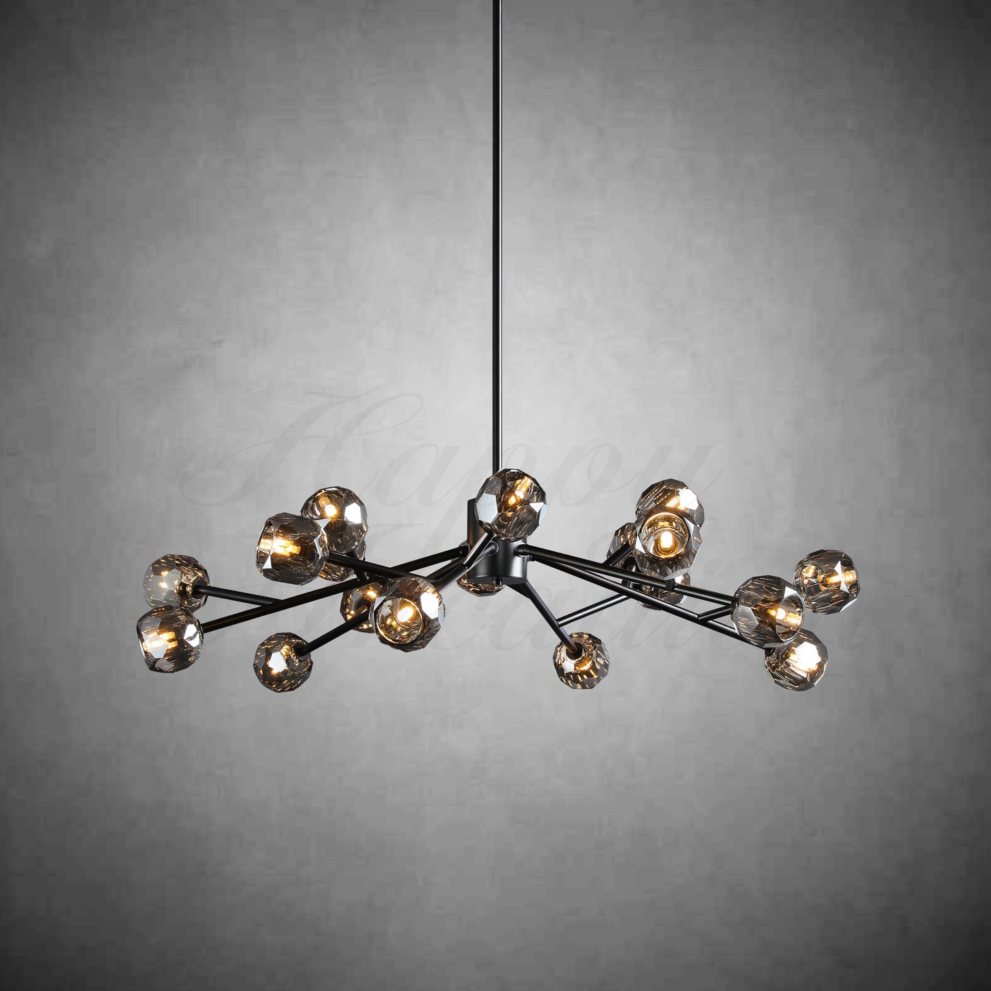 xinyue Lighting  Bola De Smoke Crystal Round Chandelier 48"