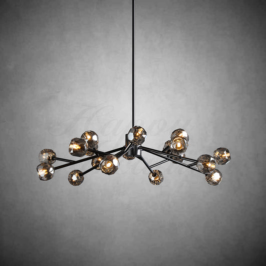 xinyue Lighting  Bola De Smoke Crystal Round Chandelier 48"
