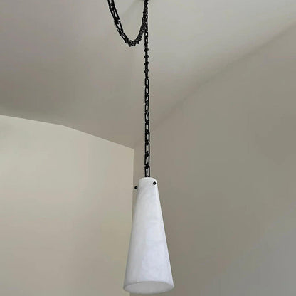 Contemporary Casey Chandelier 5-Light Vintage Alabaster Pendant Cluster