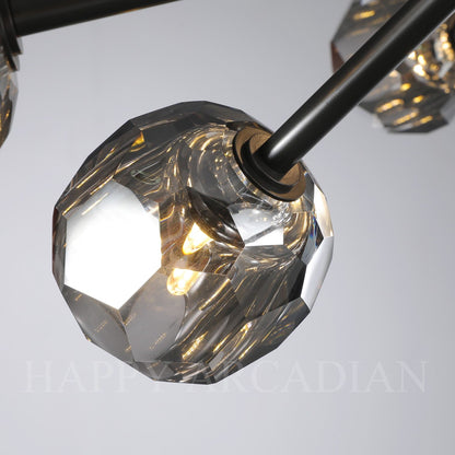 xinyue Lighting  Bola De Smoke Crystal Round Chandelier 48"