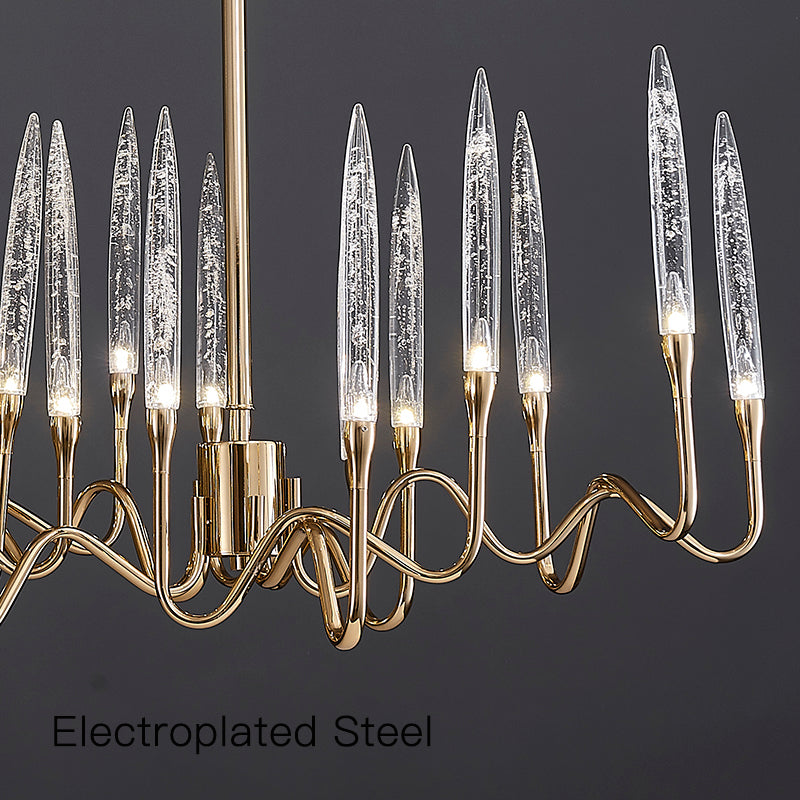 Reese Brass Glass  Chandelier