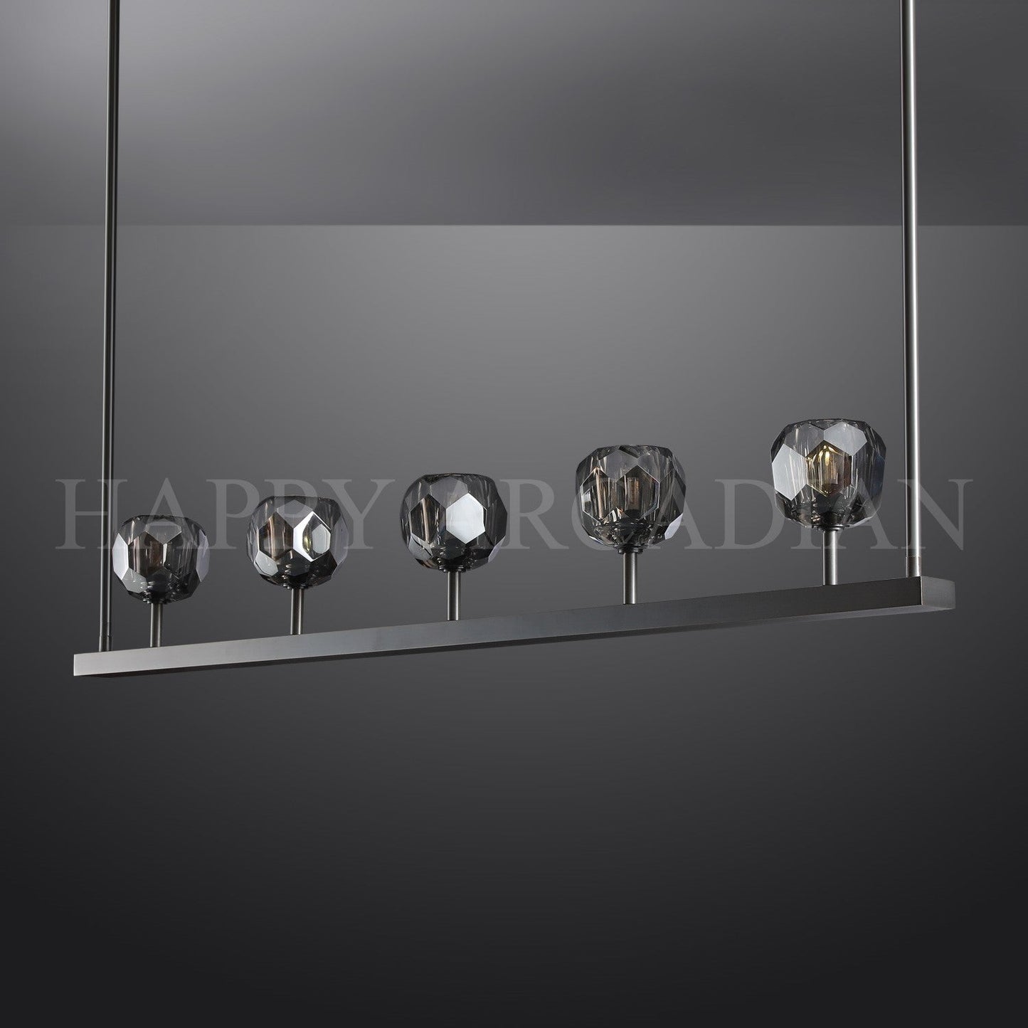 xinyue Bola De Smoke Glass Linear Chandelier 48" for Living room