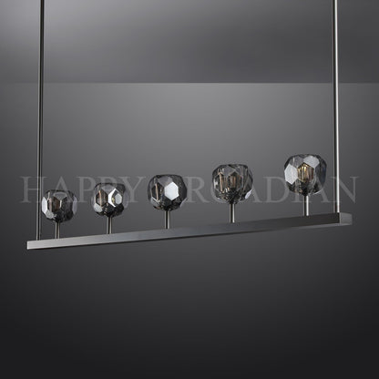 xinyue Bola De Smoke Glass Linear Chandelier 48" for Living room