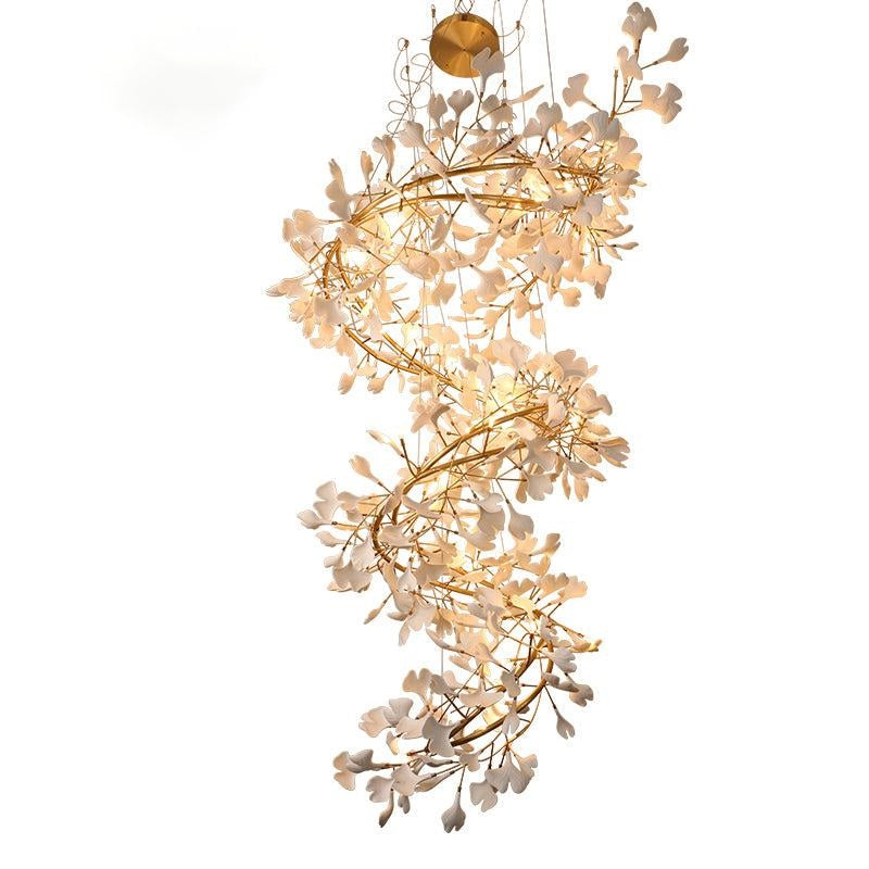 Gliss Ginkgo Staircase Long Branch Chandelier