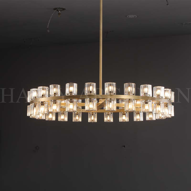 xinyue Lighting  Harrison Crystal Round Vintage Candle Chandelier 36" Dining Room