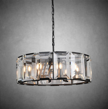 xinyue Lighting Crystal Round Chandelier for Living Room Bedroom Dining Room