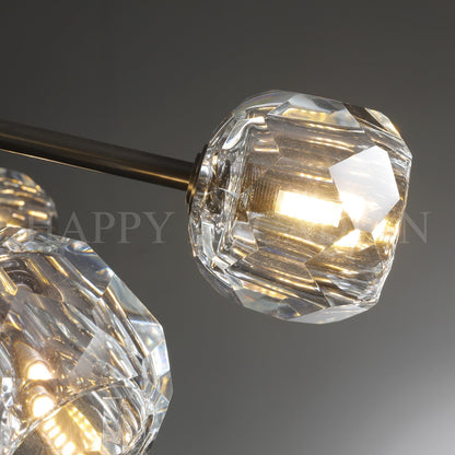 XINYUE Bola De Clear Crystal Round Chandelier 48"