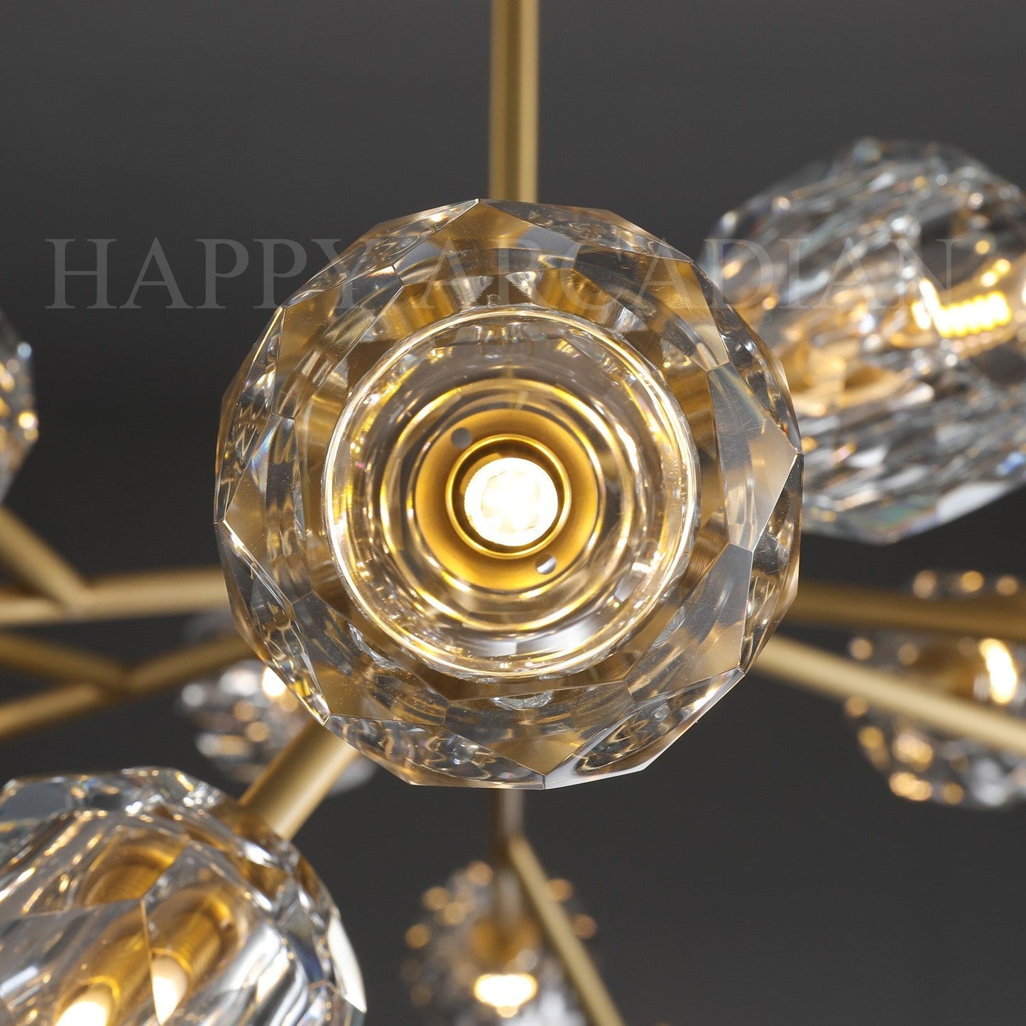 XINYUE Bola De Clear Crystal Round Chandelier 48"