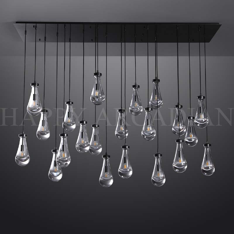 xinyue Raindrop Glass Linear Chandelier 72"