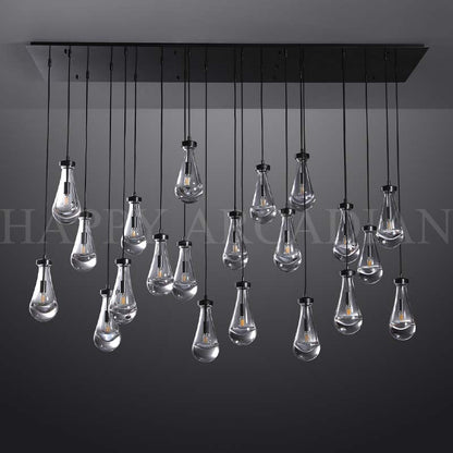 xinyue Raindrop Glass Linear Chandelier 72"