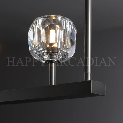 xinyue Bola De Clear Cristal Linear Chandelier 48"