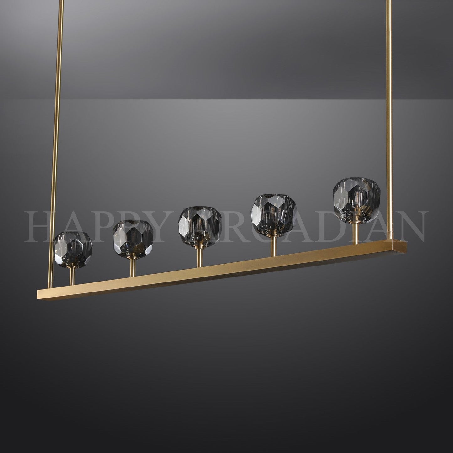 xinyue Bola De Smoke Glass Linear Chandelier 48" for Living room