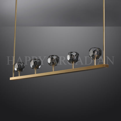 xinyue Bola De Smoke Glass Linear Chandelier 48" for Living room
