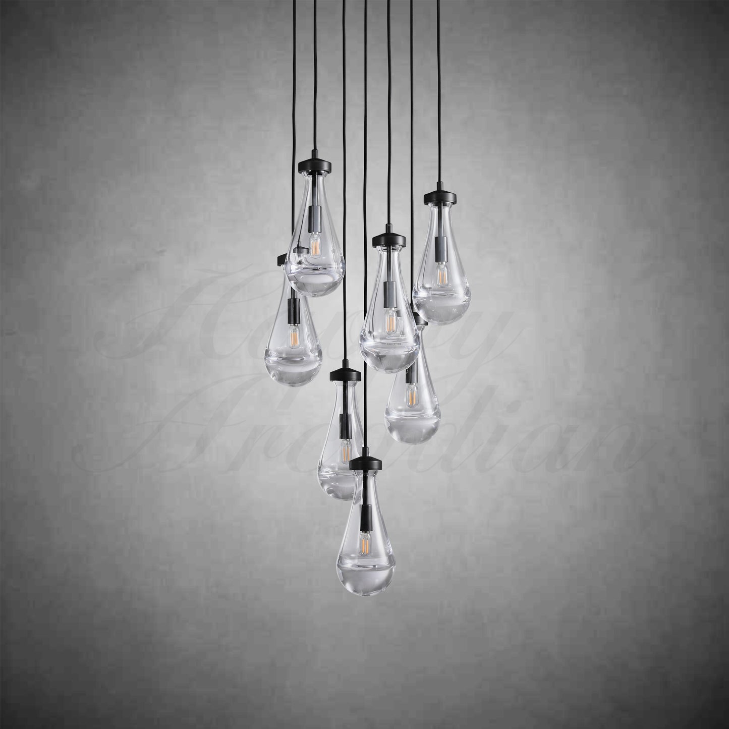 xinyue Lighting  Raindrop Glass Round Chandelier 18"