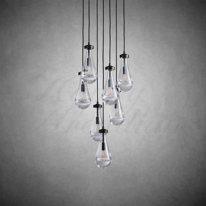 xinyue Lighting  Raindrop Glass Round Chandelier 18"