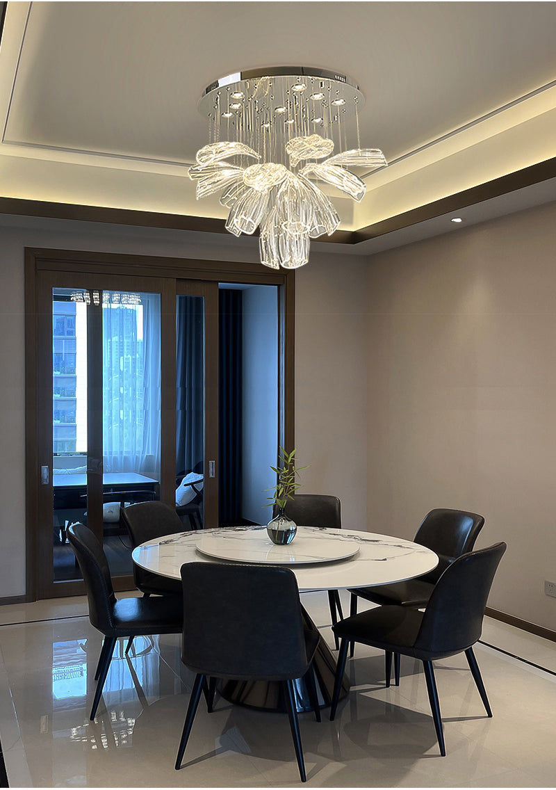Christian Luxury Glass Lotus Hotel Hallway Stairway Chandelier