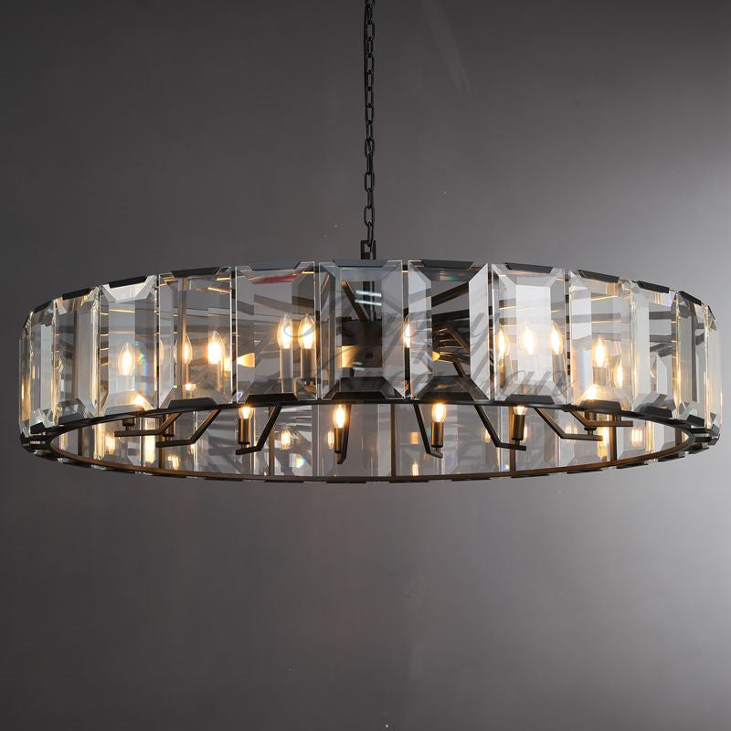 xinyue Lighting Crystal Round Chandelier for Living Room Bedroom Dining Room