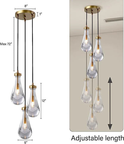 xinyue Lighting Raindrop 3 Lights Pendant Lamp, Mini Kitchen Island Lamp