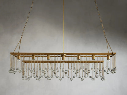 Aubrey Crystal Ball Rectangular Chandelier 47'' 60''