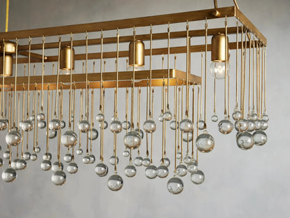 Aubrey Crystal Ball Rectangular Chandelier 47'' 60''