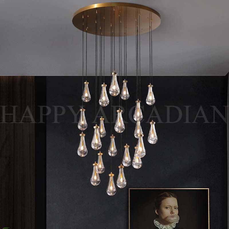 xinyue Lighting Raindrop Round Chandelier 47",21-Lights