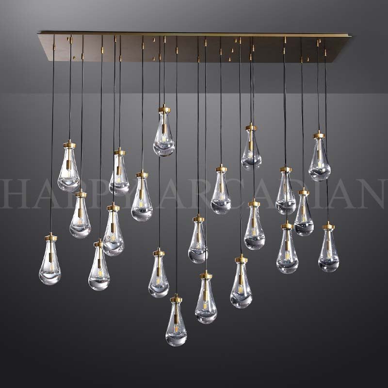 xinyue Raindrop Glass Linear Chandelier 72"