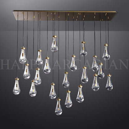 xinyue Raindrop Glass Linear Chandelier 72"